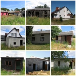 Wybrane budynki w Puszczy Kampinoskiej przeznaczone do rozbiórki