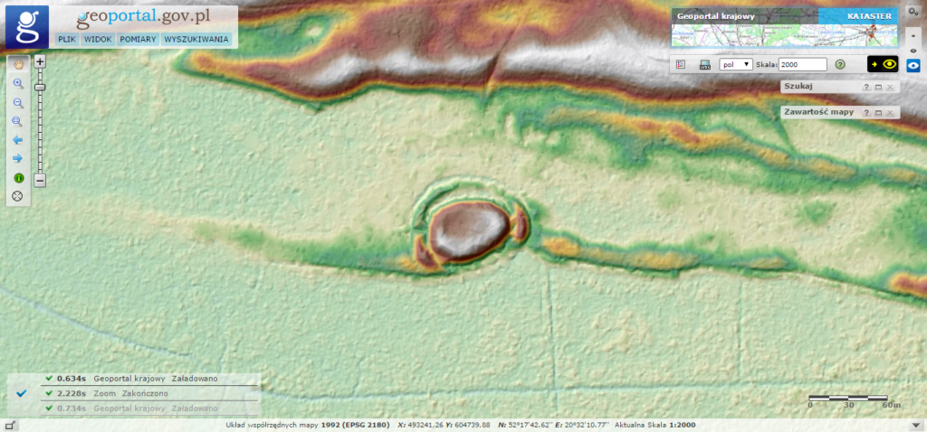 Model terenu okolic Zamczyska w Puszczy Kampinoskiej